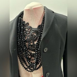 ARMANI Black NECKLACE mixed with Lace & Beads